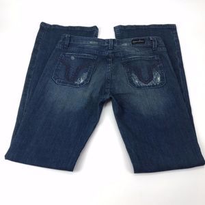 NWT VIGOSS STUDIO Women's  7 / 8 - 29 Blue Distressed Denim Cotton Jeans P20466N